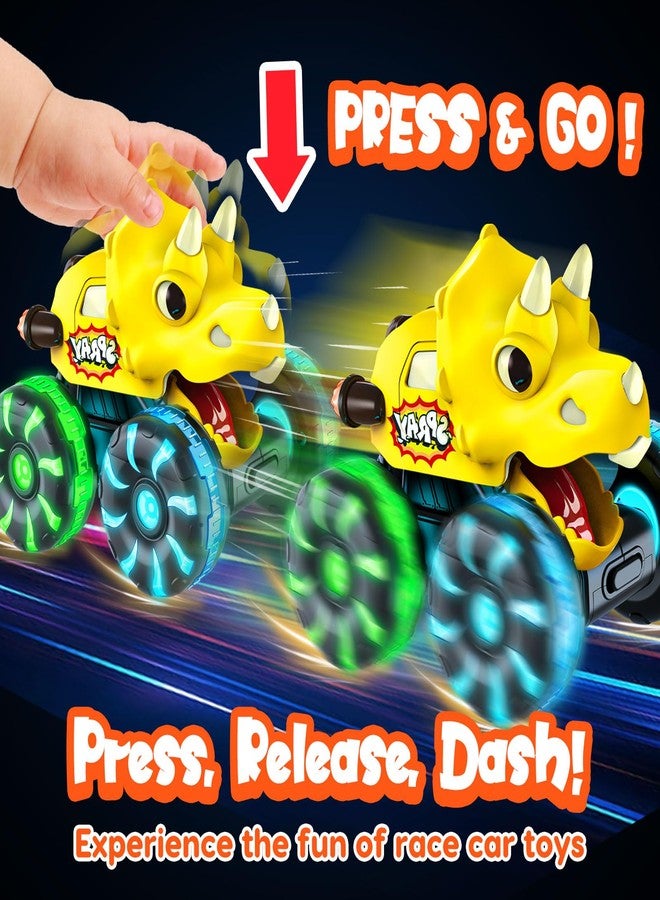 Tsomtto Monster Truck Toys Dinosaur Cars for Toddlers 1-3, Press and Go Cars Truck Toys for 1 2 3 4 5 Year Old Boys Girls Gift, Light Up Boy Toy Dinosaur Cars for 2 3 4 One Two Year Old Boy Birthday Gifts - Image 3